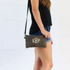 Personalized Waxed Canvas Crossbody Clutch - Bridesmaid Gift