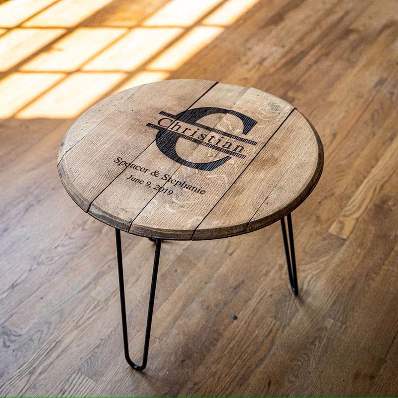 Tennessee Whiskey Barrel Side Table - Newlyweds Wedding Gift
