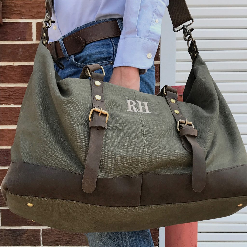 The Charles Military Style Oversized Weekend Travel Bag – Personalized Groomsmen Gift