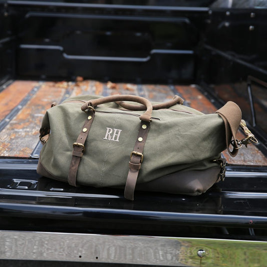The Charles Military Style Oversized Weekend Travel Bag – Personalized Groomsmen Gift