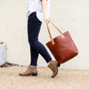 Personalized Fine Leather Tote Bag - The Ashley Tote