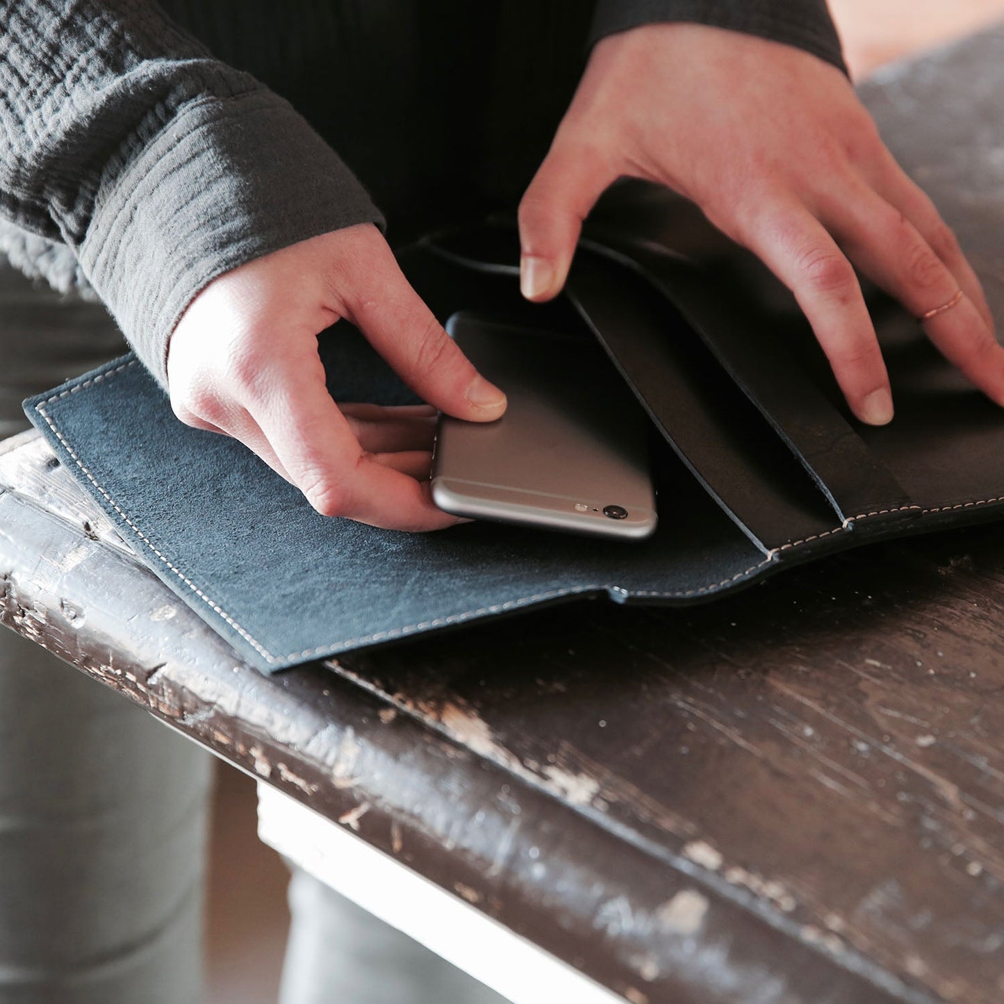 The Moriah Fine Leather Clutch With Optional Insert