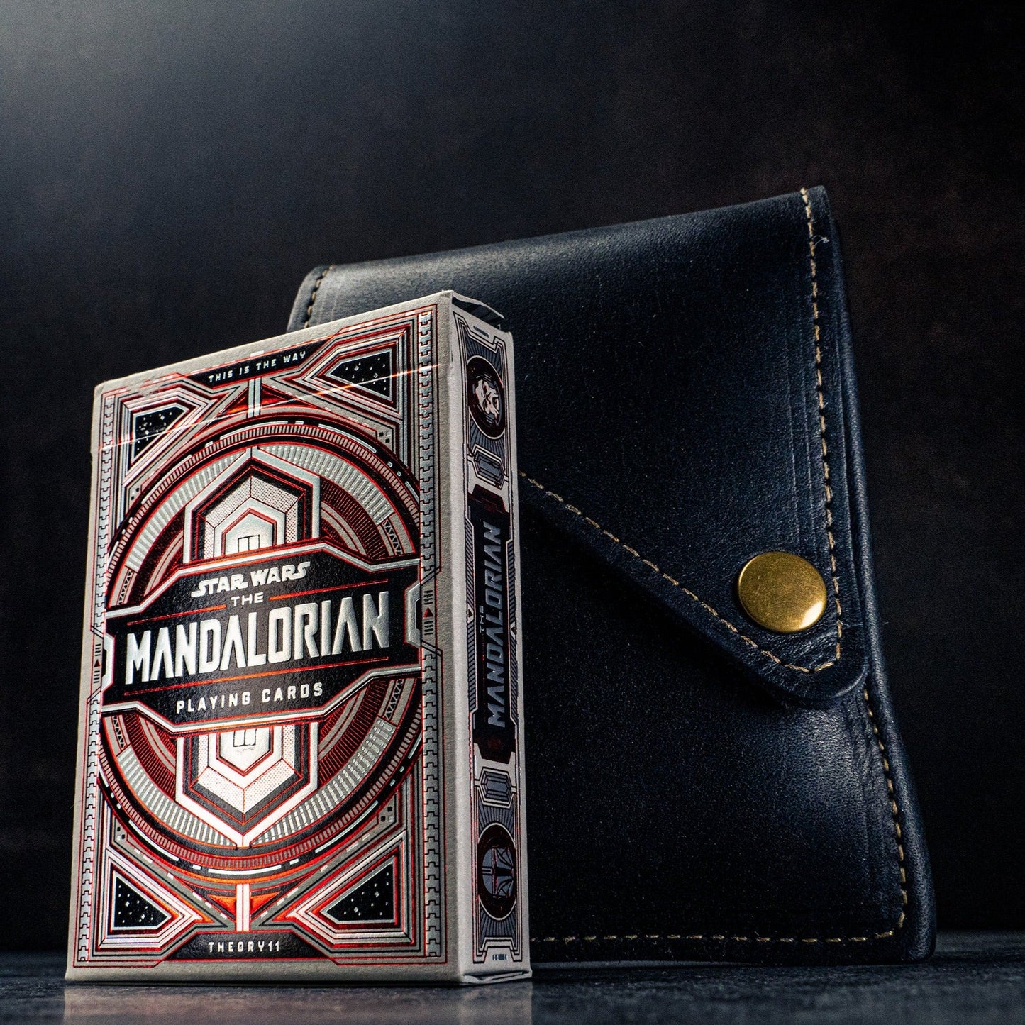 Theory 11 The Mandalorian Card Deck With Personalized Fine Leather Card Sleeve - Grooms Gift - Wedding Party Gift