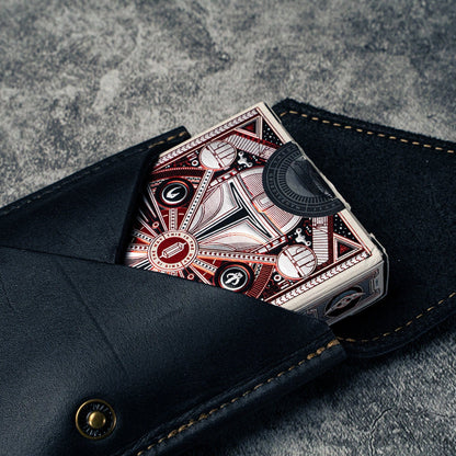 Theory 11 The Mandalorian Card Deck With Personalized Fine Leather Card Sleeve - Grooms Gift - Wedding Party Gift