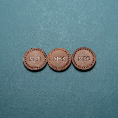Personalized Fine Leather Golf Ball Markers - Set of 3