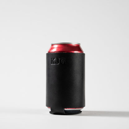 The Blitz Can Coozie - Personalized Full-Grain Leather - Grooms Gift - Wedding Party Gift