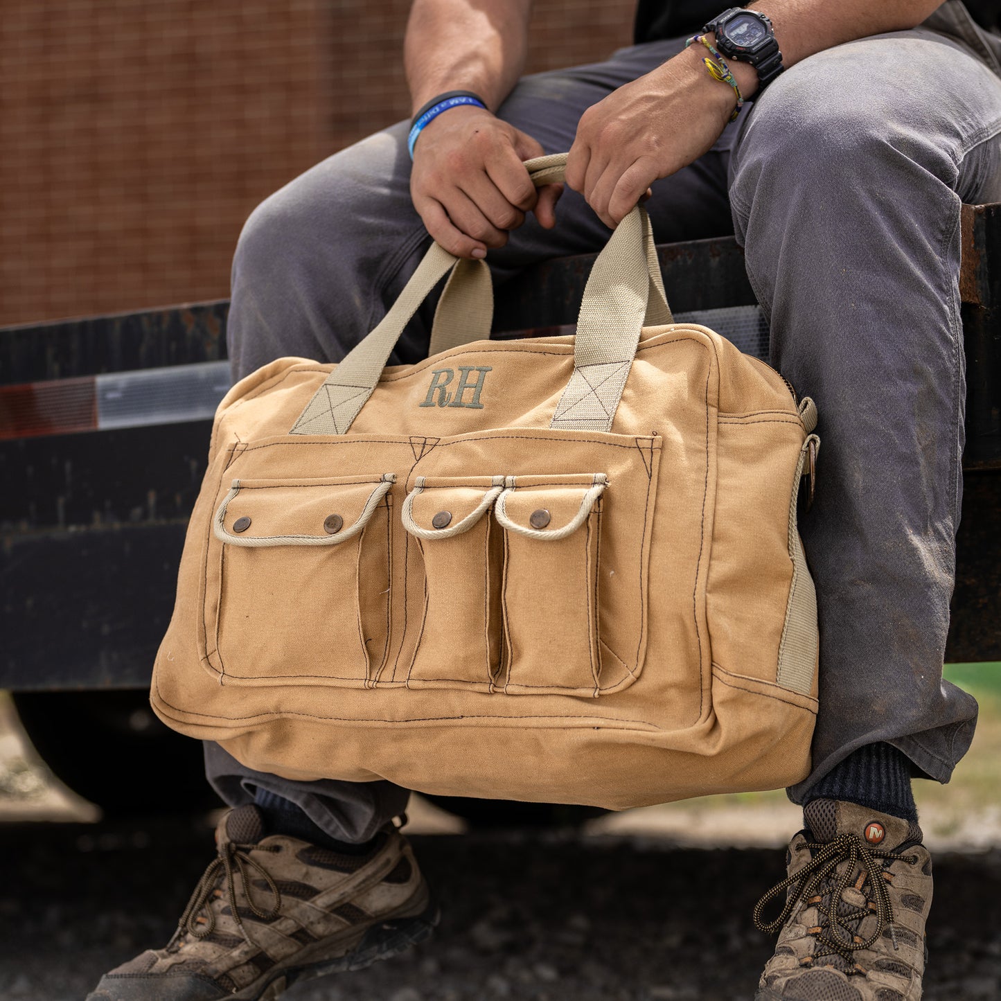 Vintage Military Overnight Travel Bag – Personalized Groomsmen Gift