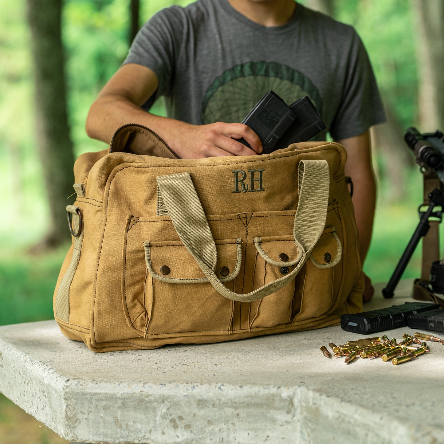 Vintage Military Overnight Travel Bag – Personalized Groomsmen Gift