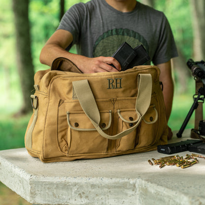 Vintage Military Overnight Travel Bag – Personalized Groomsmen Gift