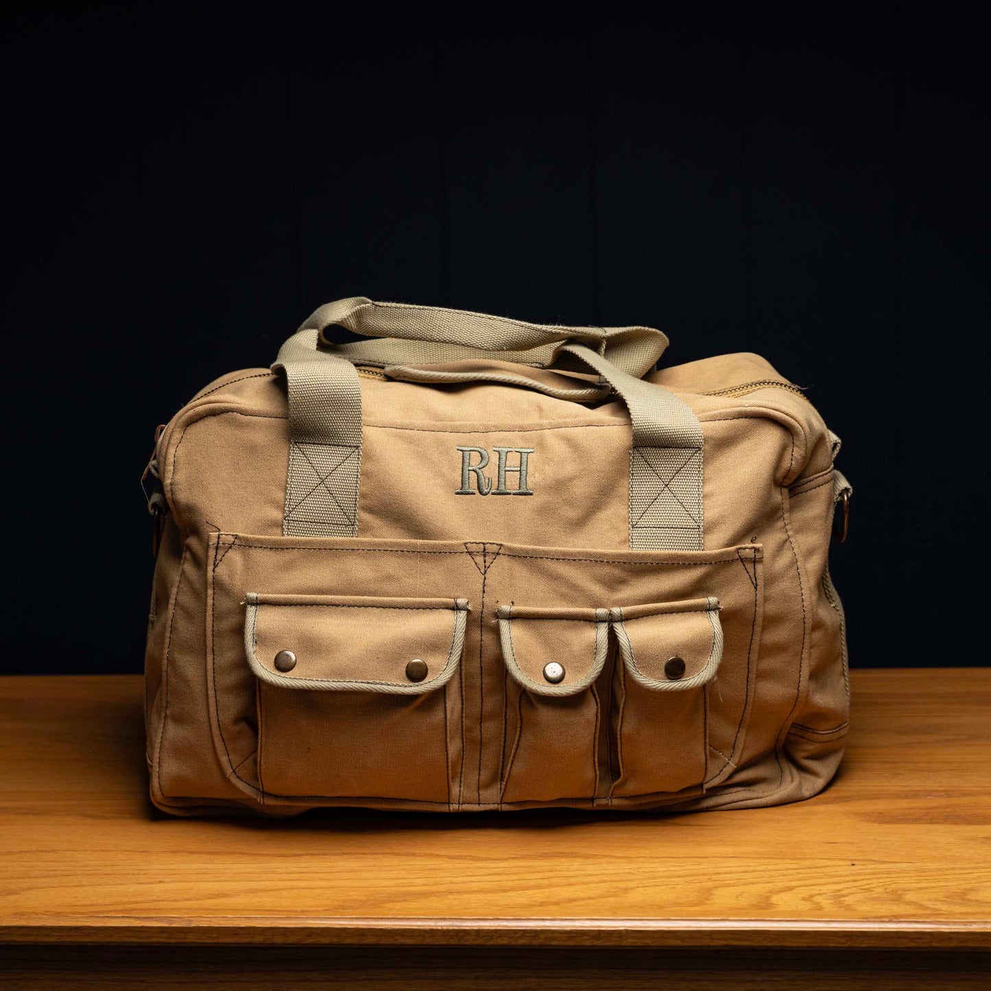 Vintage Military Overnight Travel Bag – Personalized Groomsmen Gift
