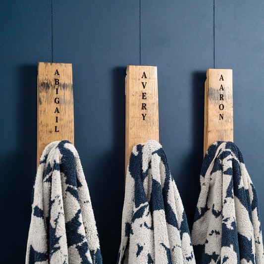 Tennessee Whiskey Barrel Stave Towel Hanger Wall Hooks