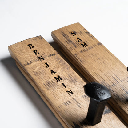 Tennessee Whiskey Barrel Personalized Wall Hangers Mudroom or Entryway Hooks - Wedding Gift for Newlyweds