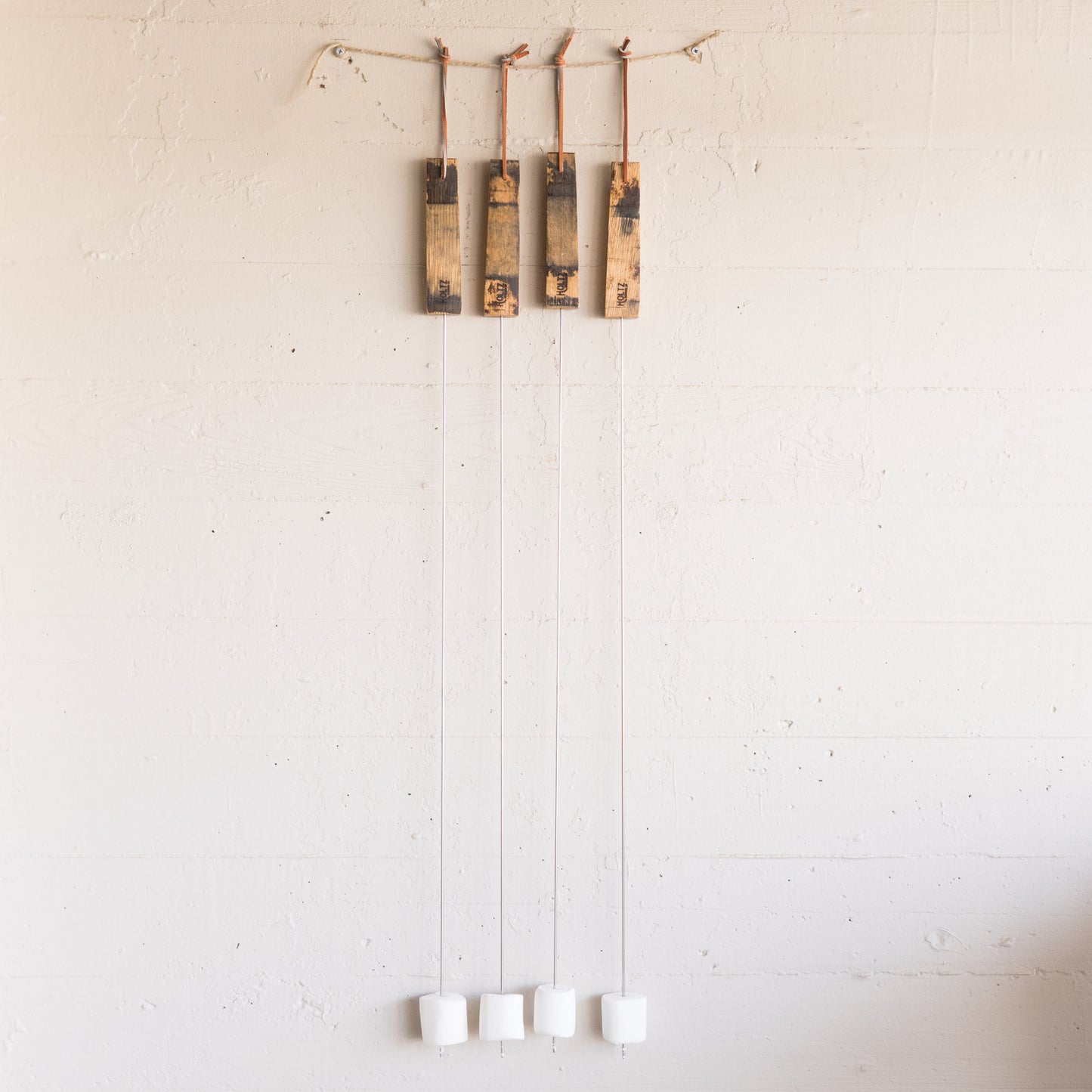 Set of 4 Tennessee Whiskey Barrel Marshmallow Hot Dog Roasting Sticks - Grooms Gift - Wedding Gift