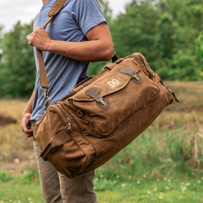 Military Style Weekender Travel Bag – Personalized Groomsmen Gift