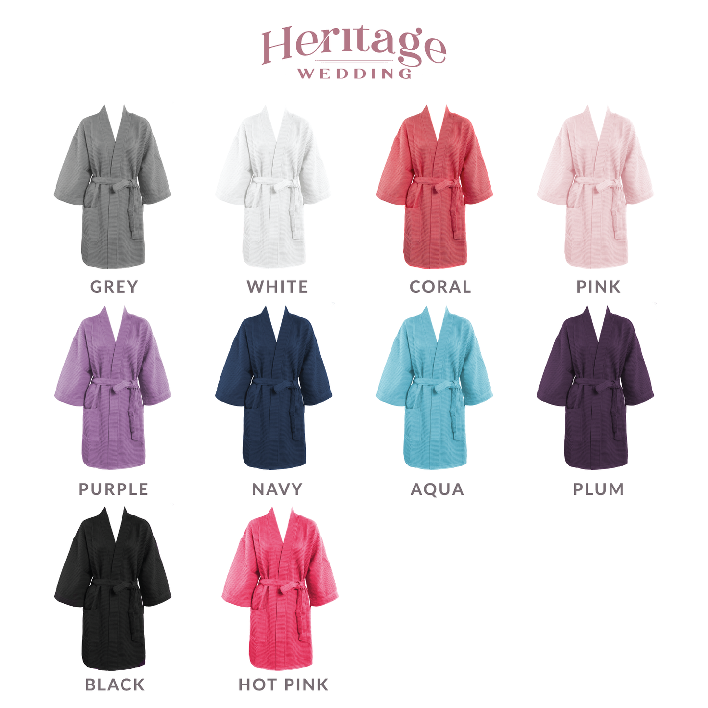 Personalized Bridesmaid Cotton Waffle Weave Robe