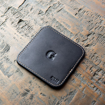 The Ranch House Personalized Fine Leather Coaster Set of 4 Coasters
