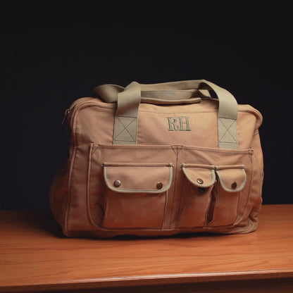 Vintage Military Overnight Travel Bag – Personalized Groomsmen Gift