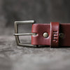 Personalized Fine Leather Men's Casual Belt – Square Nickel or Brass Buckle Best Seller