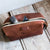 Personalized Leather Makeup Travel Shave Bag