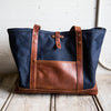 The Market Tote - Fine Leather & Waxed Canvas Bag Purse