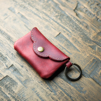 Rosie Fine Leather Scallop Keychain Wallet