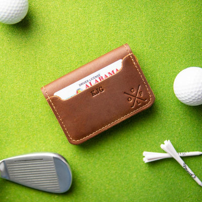 The Gates Golf Personalized Fine Leather Bifold Money Clip Wallet