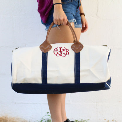 Personalized Women's Round Travel Duffel Bag - Bridesmaid Gift