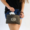 Personalized Waxed Canvas Crossbody Clutch - Bridesmaid Gift
