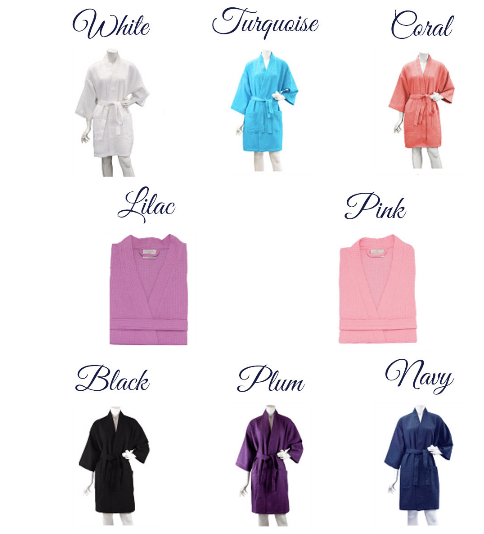 PLUS SIZE PERSONALIZED BRIDESMAID COTTON WAFFLE WEAVE ROBE