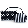 Personalized Clear, Dotted & Striped Makeup Cosmetic Bag 3 piece Set