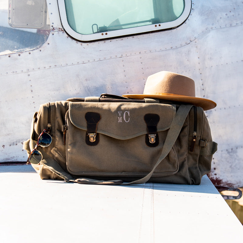 The Charles Military Style Oversized Weekend Travel Bag – Personalized -  Heritage Wedding