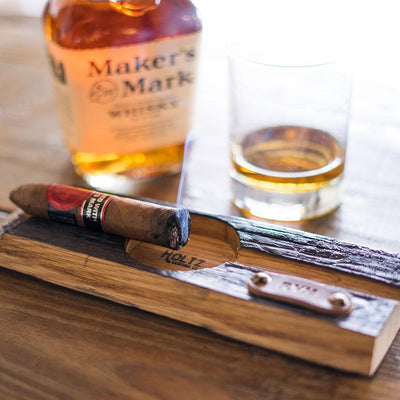 The Cuban Personalized Tennessee Whiskey Barrel Cigar Holder with Ashtray