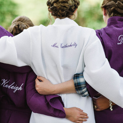 Personalized Bridesmaid Cotton Waffle Weave Robe