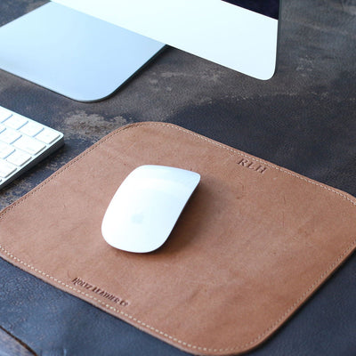 Personalized Fine Leather Mouse Pad Mousepad Office Desk Pad corporate gift business - The Architect - Gifts for Him- Gifts for Her-