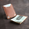 Personalized Groomsmen Money Clip, Front Pocket Fine Leather Wallet - The Trey
