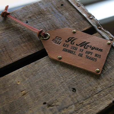 The Traveler Fine Leather Luggage Tag For Destination Wedding