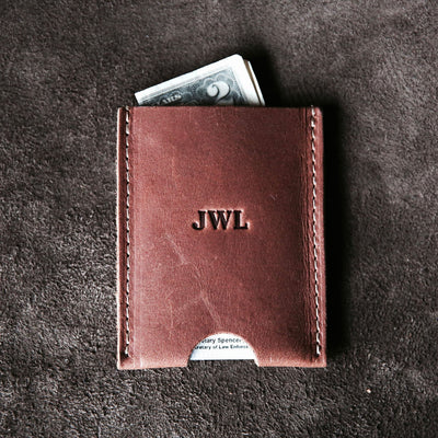 Personalized Groomsmen Gift - The Jefferson Fine Leather Card Holder Wallet - Wedding Party Gift - Gifts for Him, Gifts for Grads