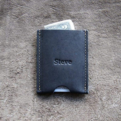 Personalized Groomsmen Gift - The Jefferson Fine Leather Card Holder Wallet - Wedding Party Gift - Gifts for Him, Gifts for Grads