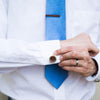 Personalized Groomsmen Fine Leather Cufflinks & Tie Bar Set