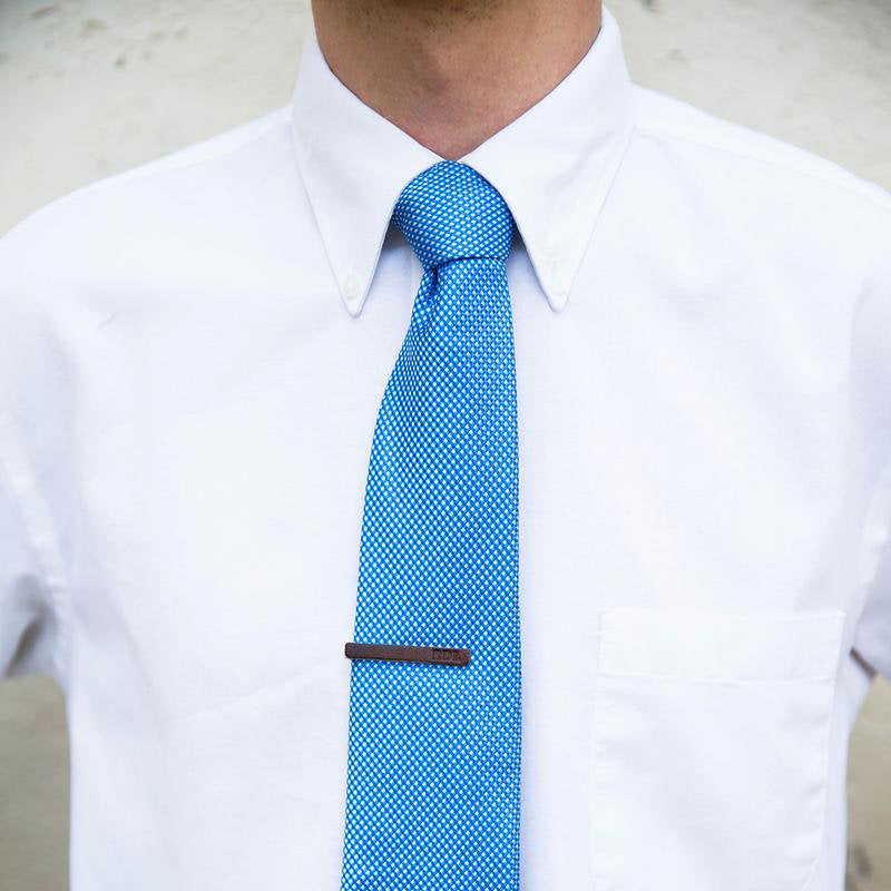 Personalized Groomsmen Fine Leather Cufflinks & Tie Bar Set